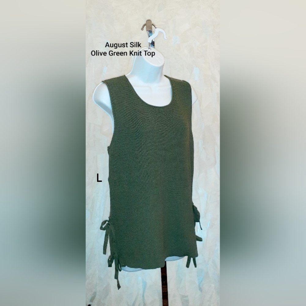 August Silk Olive Green Sweater L